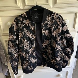 Goldie Faux Fur Embroidered Bomber Jacket